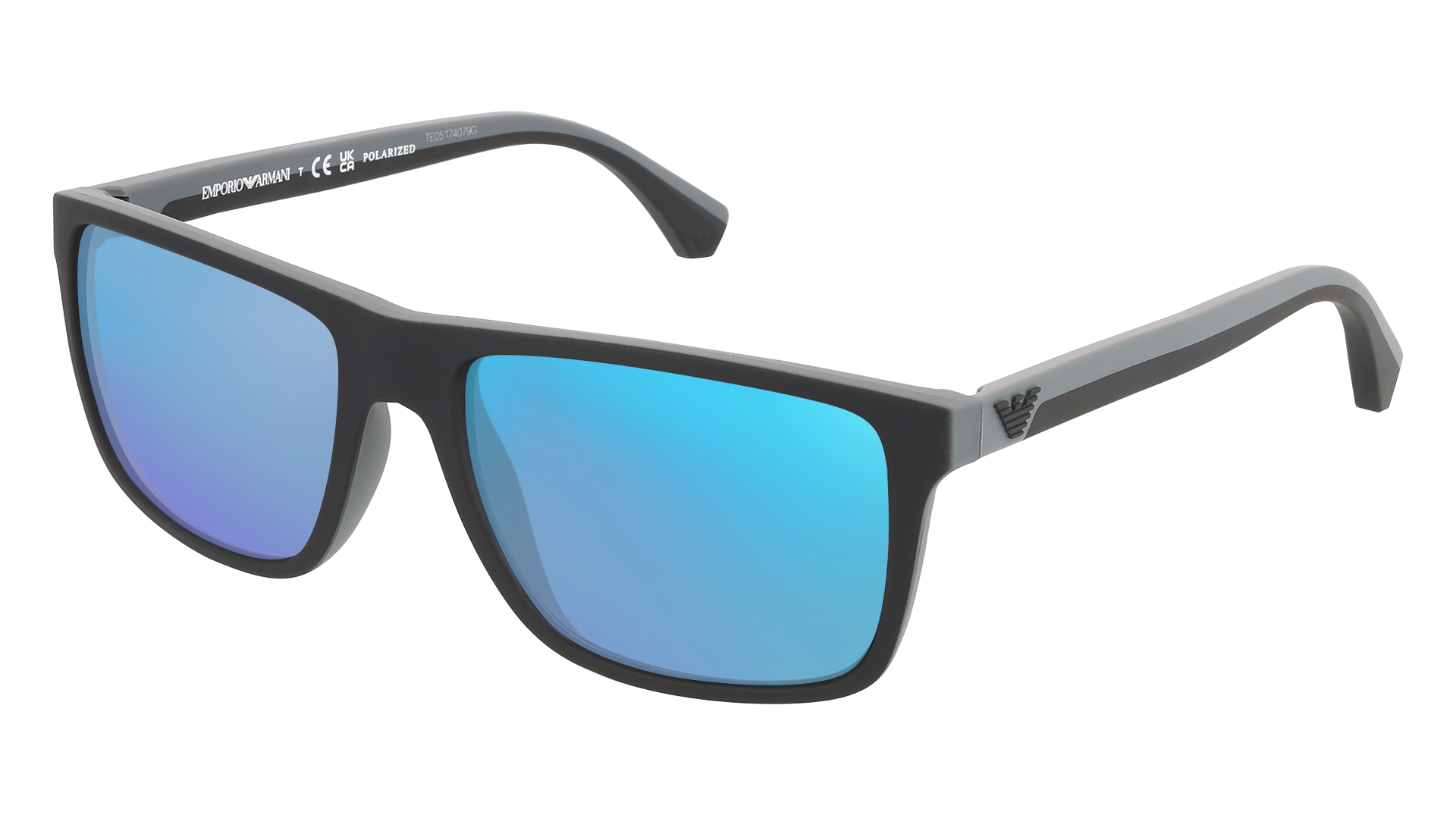 Rubber Black & Grey, Blue-Mirrored