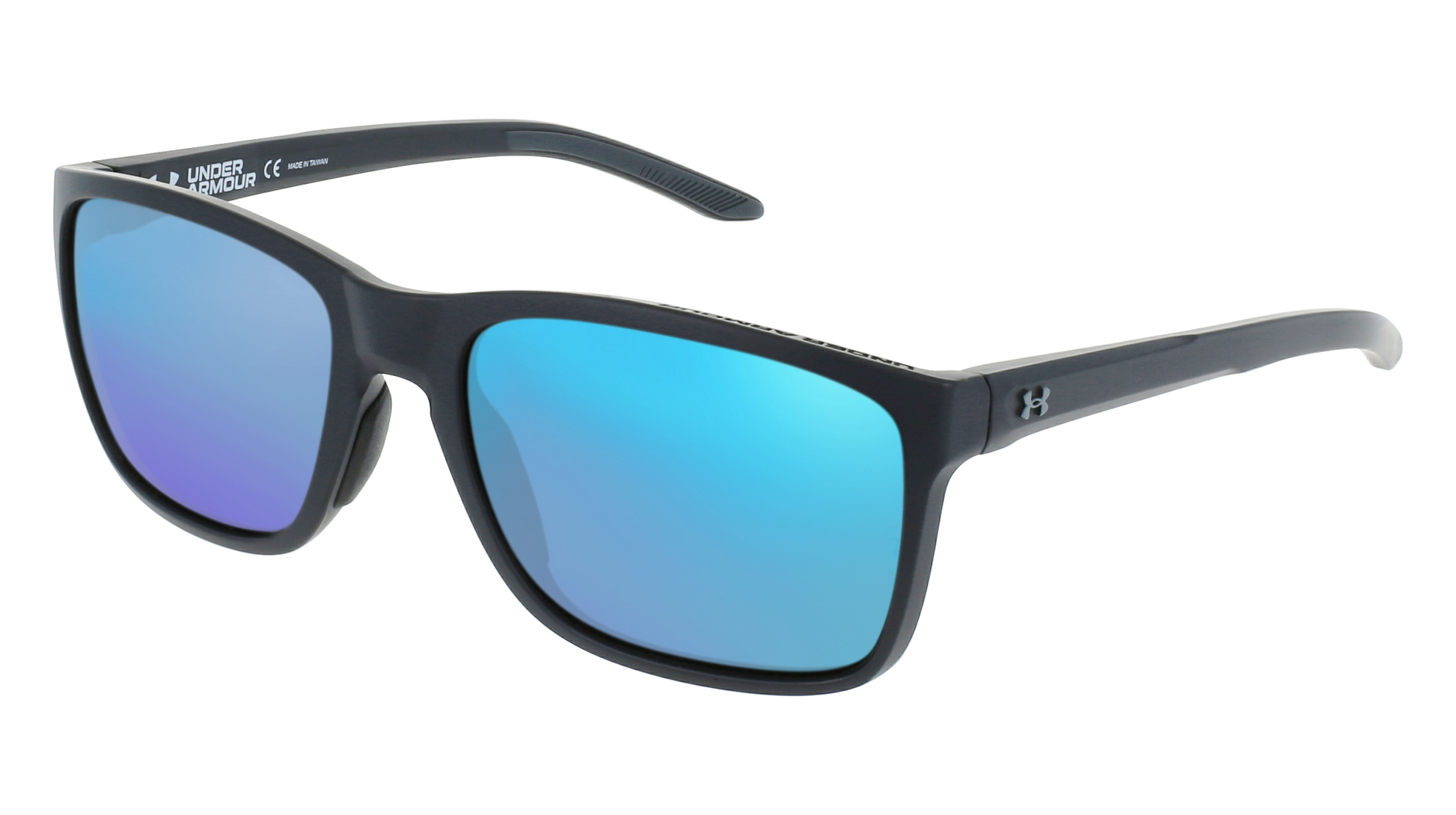 Matte Black, Blue-Mirrored