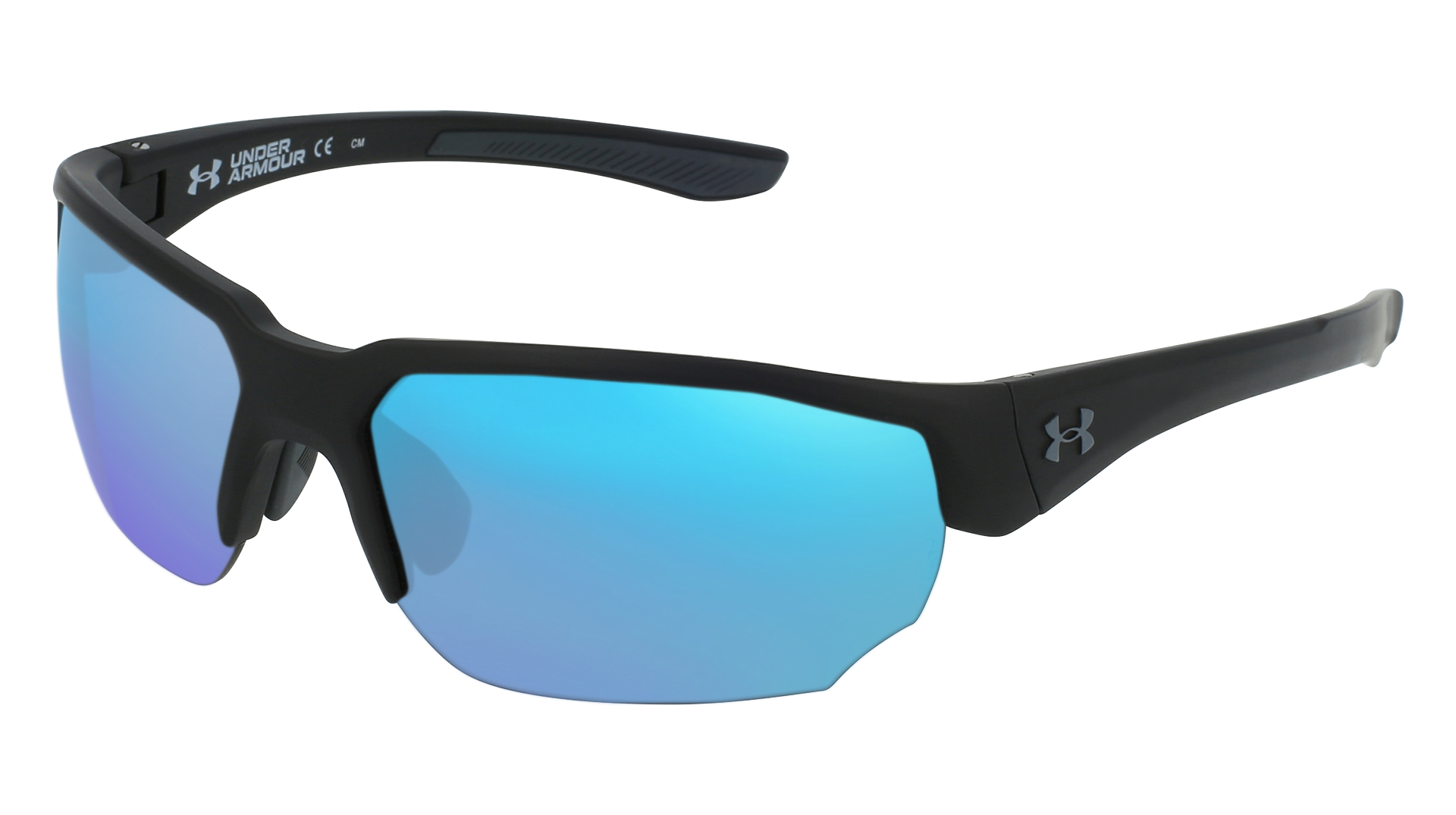 Matte Black, Blue-Mirrored