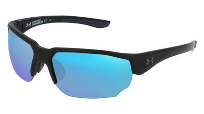 Matte Black, Blue-Mirrored