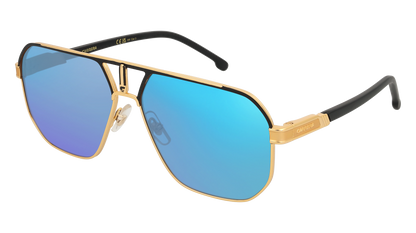 Matte Black-gold, Blue-Mirrored
