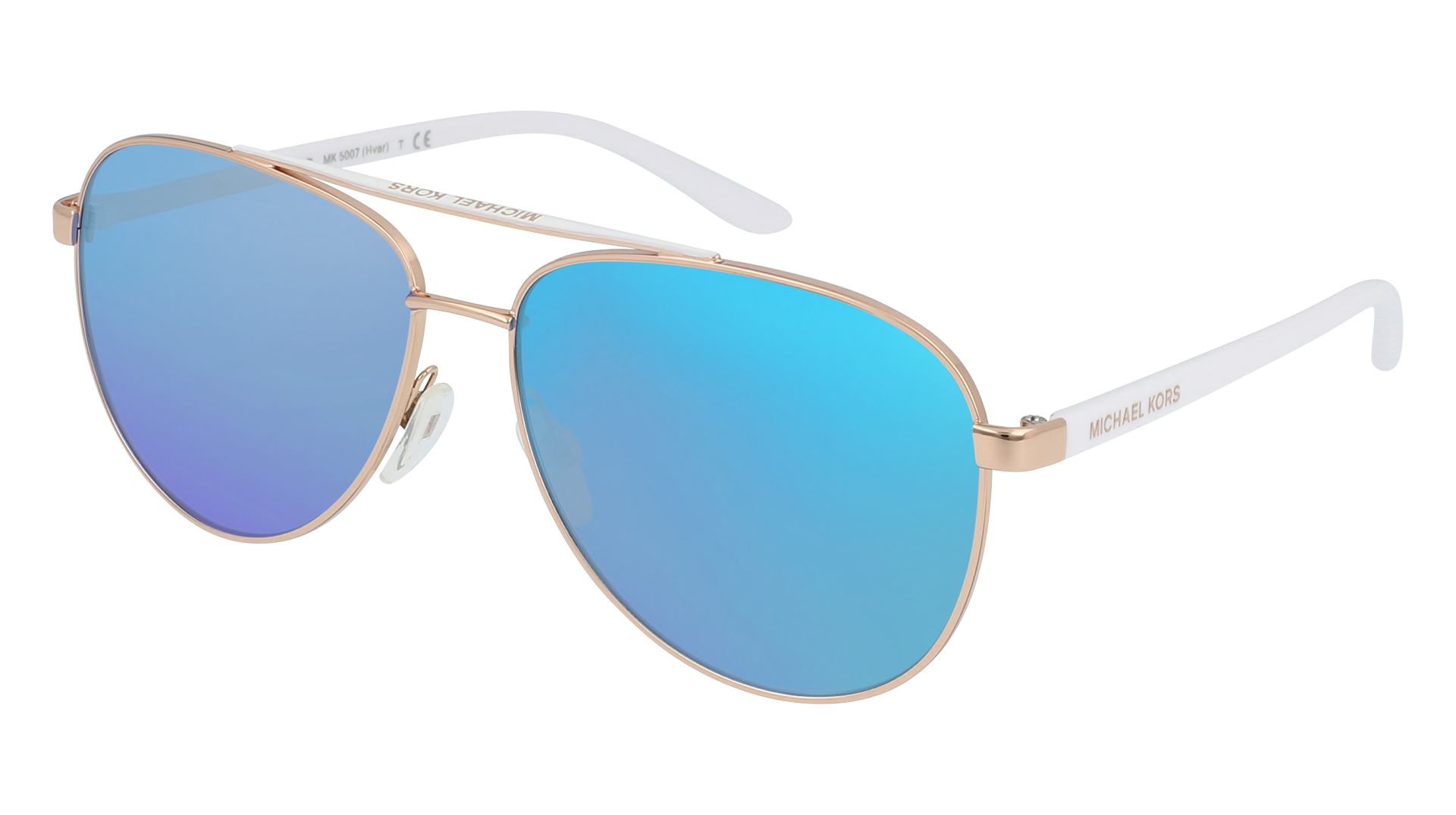 Rose Gold/White, Blue-Mirrored