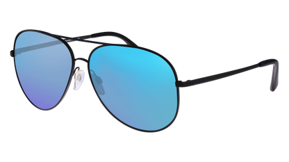 Matte Black, Blue-Mirrored