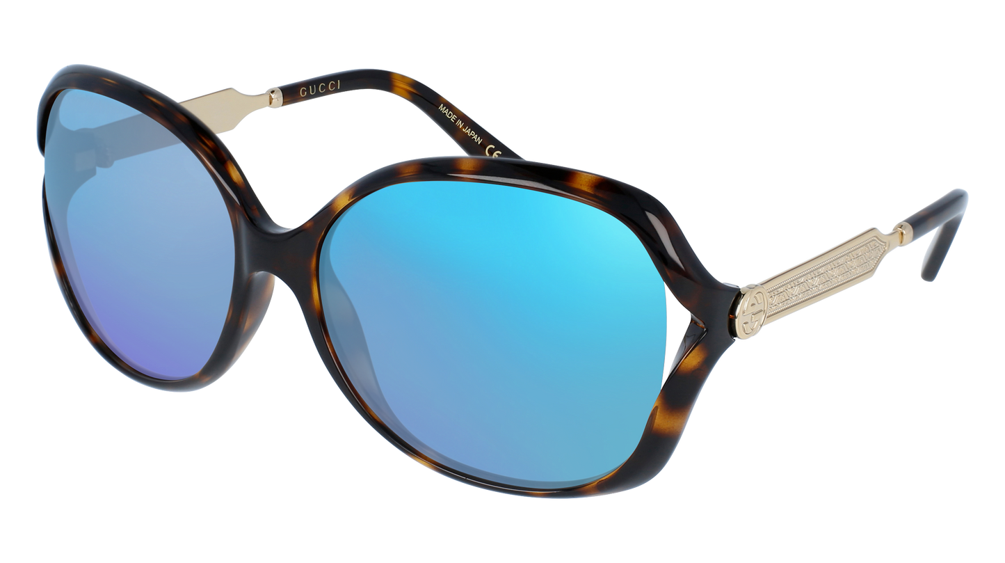 Havana/Gold, Blue-Mirrored