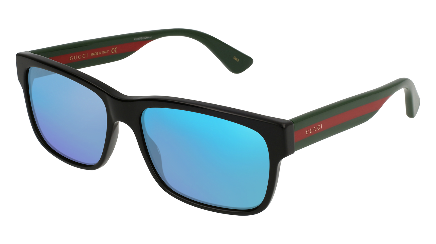 Black/Multicolor, Blue-Mirrored