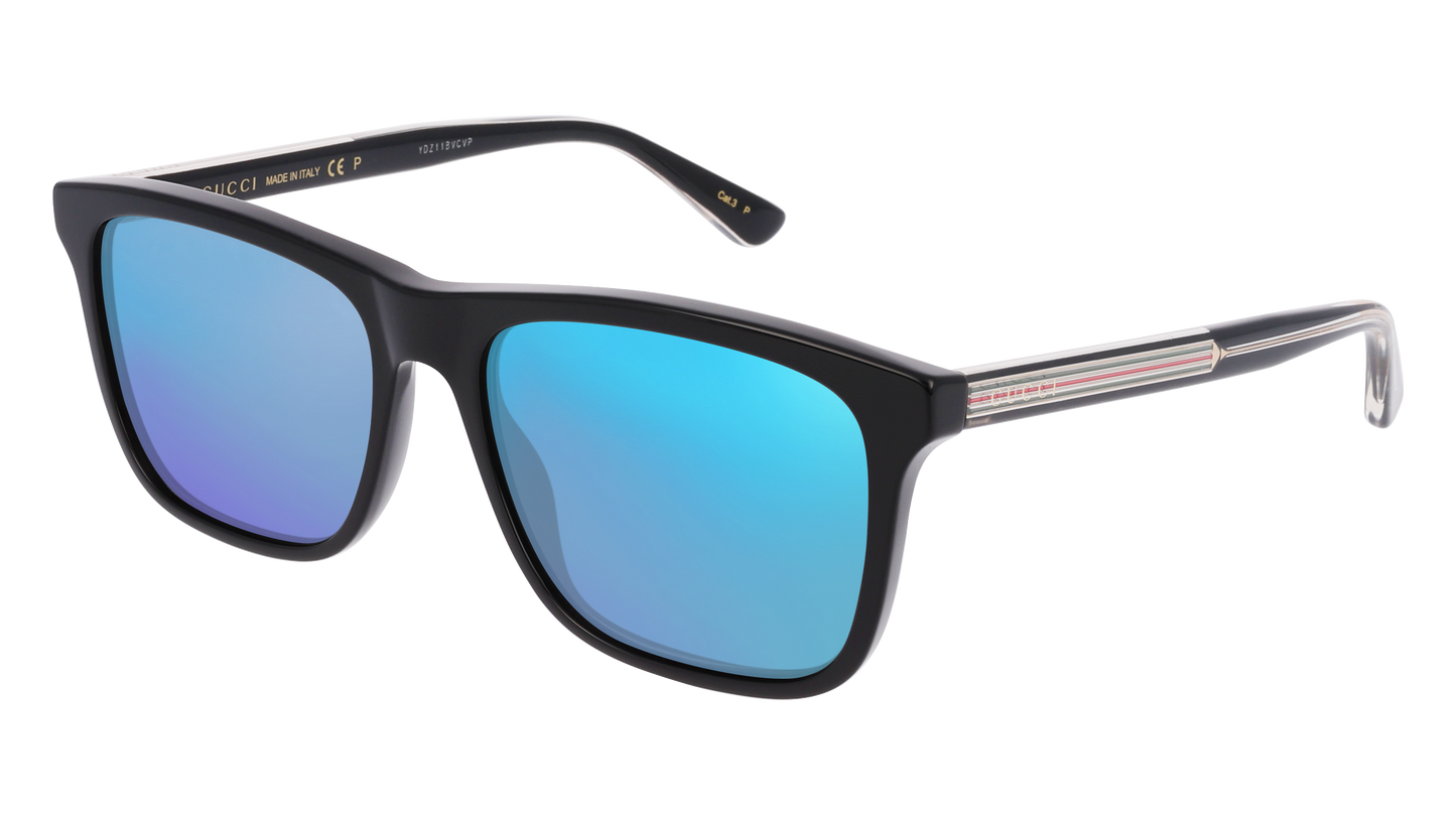 Black, Blue-Mirrored