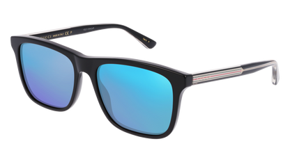 Black, Blue-Mirrored