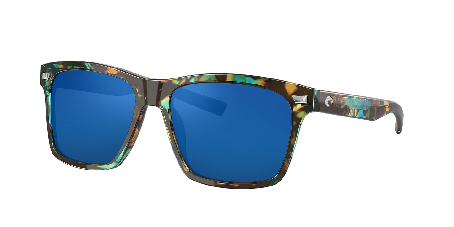 SHINY OCEAN TORTOISE, Blue Mirrored-Polarized, Costa