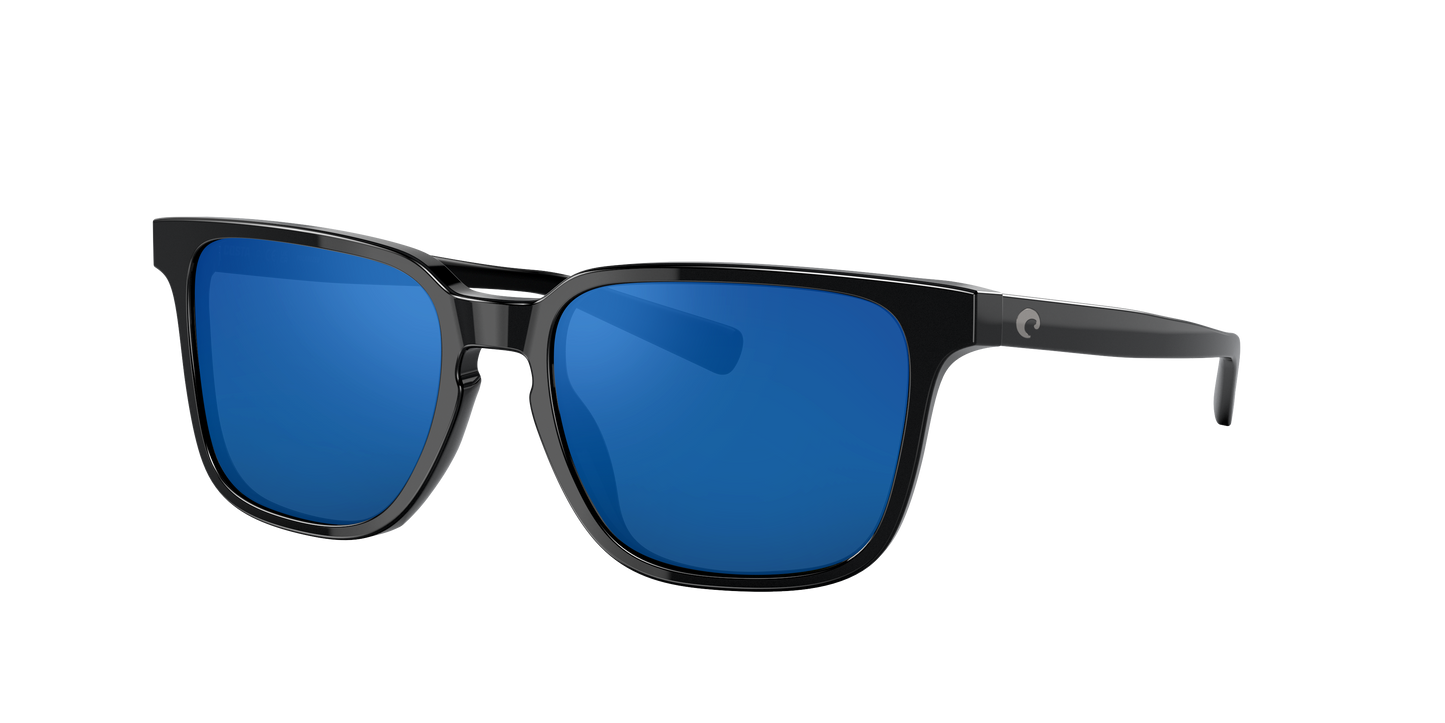 Black, Blue Mirrored-Polarized, Costa