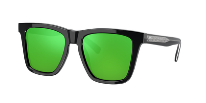 Black, Green Mirrored-Polarized, Costa
