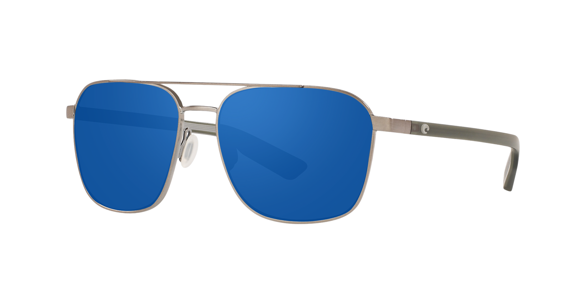 BRUSHED GUNMETAL, Blue Mirrored-Polarized, Costa