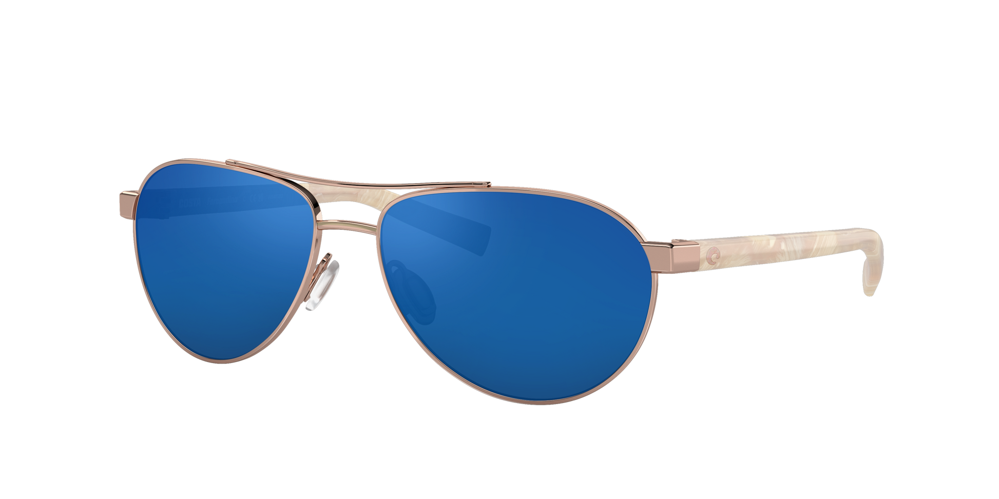 Rose Gold, Blue Mirrored-Polarized, Costa