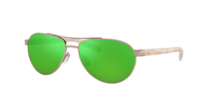 Rose Gold, Green Mirrored-Polarized, Costa