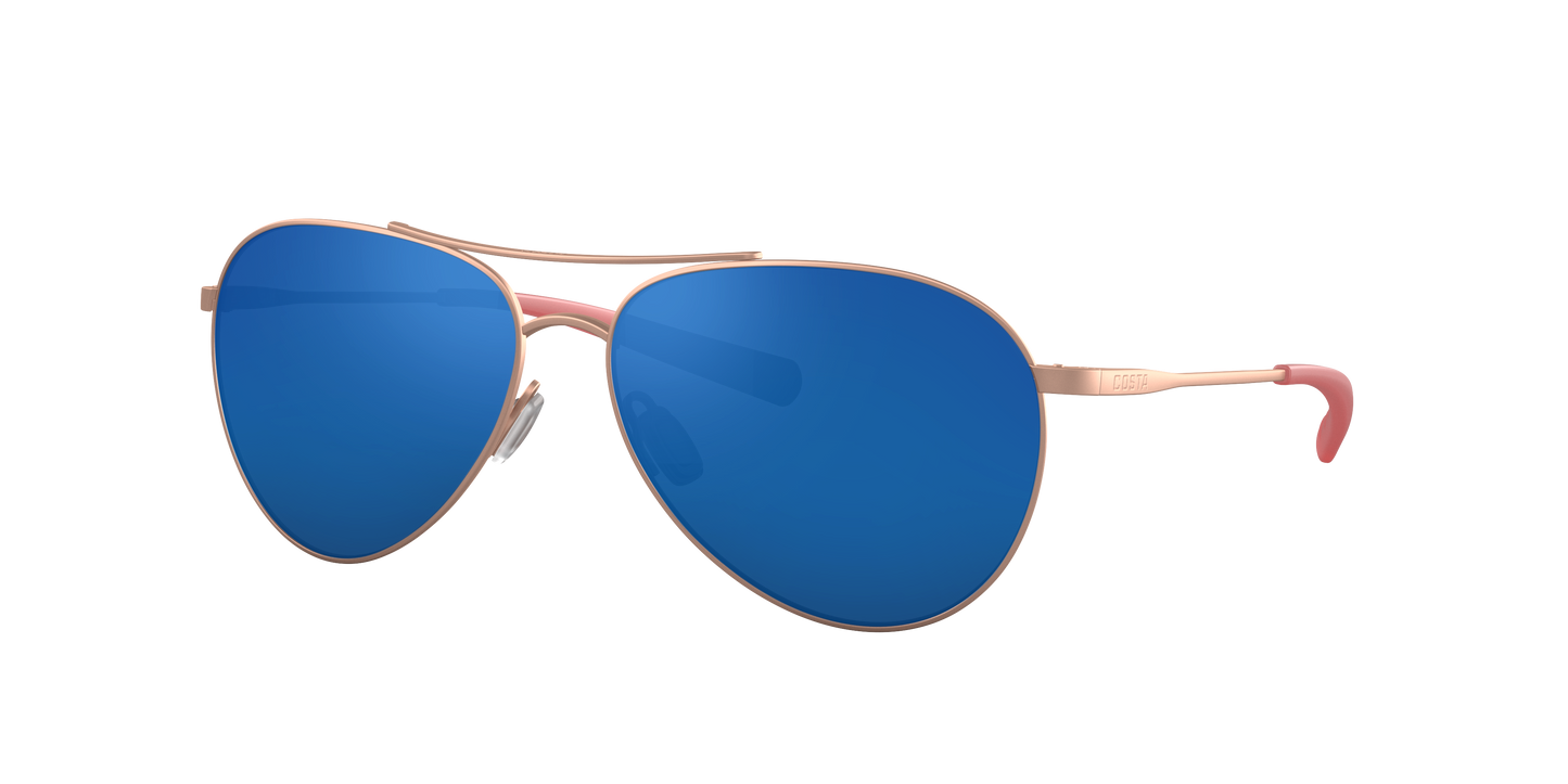 SATIN ROSE GOLD, Blue Mirrored-Polarized, Costa