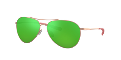 SATIN ROSE GOLD, Green Mirrored-Polarized, Costa