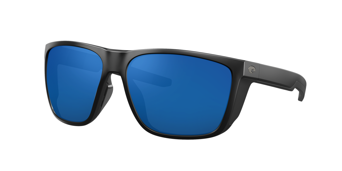 Matte Black, Blue Mirrored-Polarized, Costa