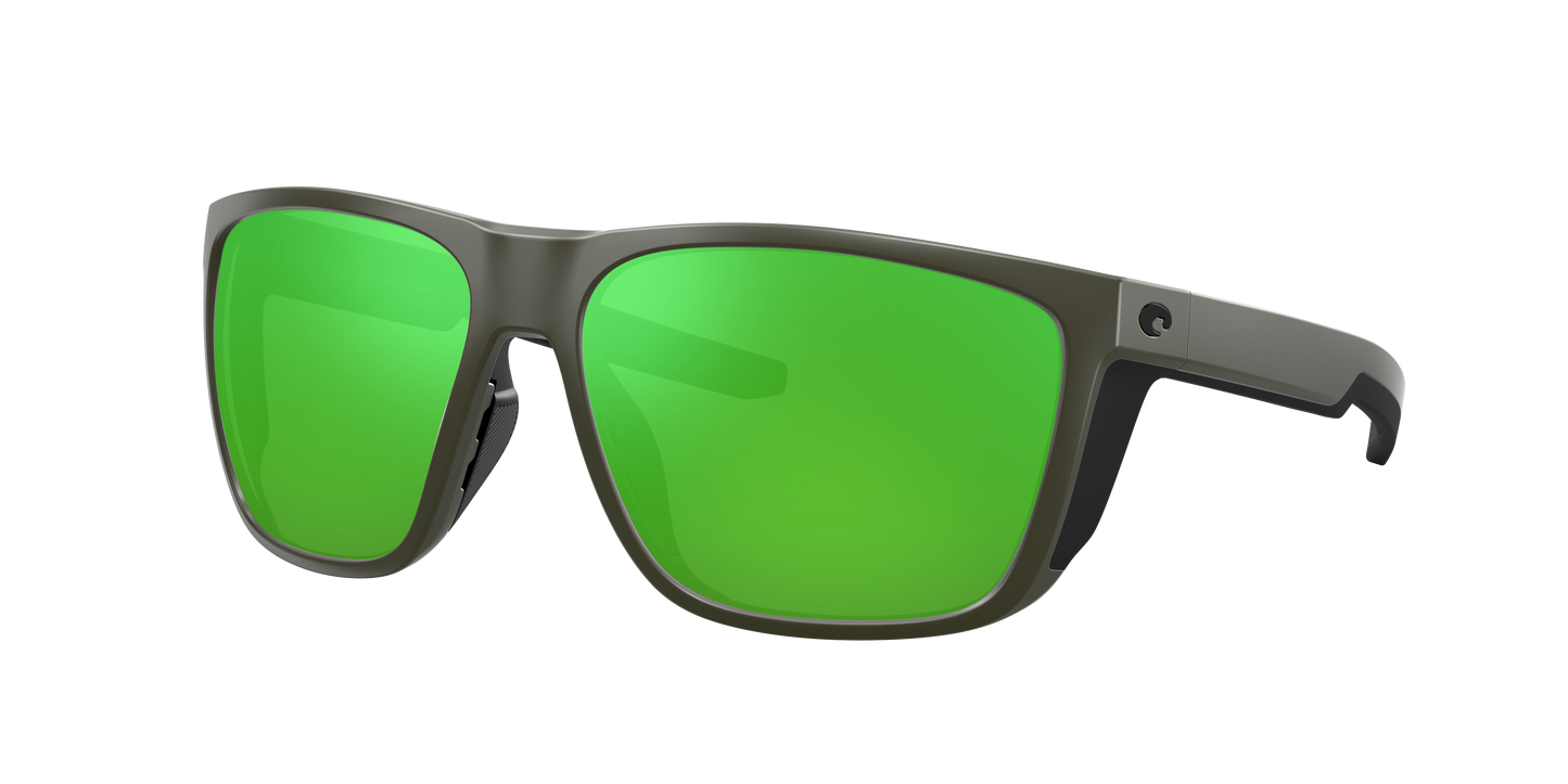 MATTE OLIVE, Green Mirrored-Polarized, Costa