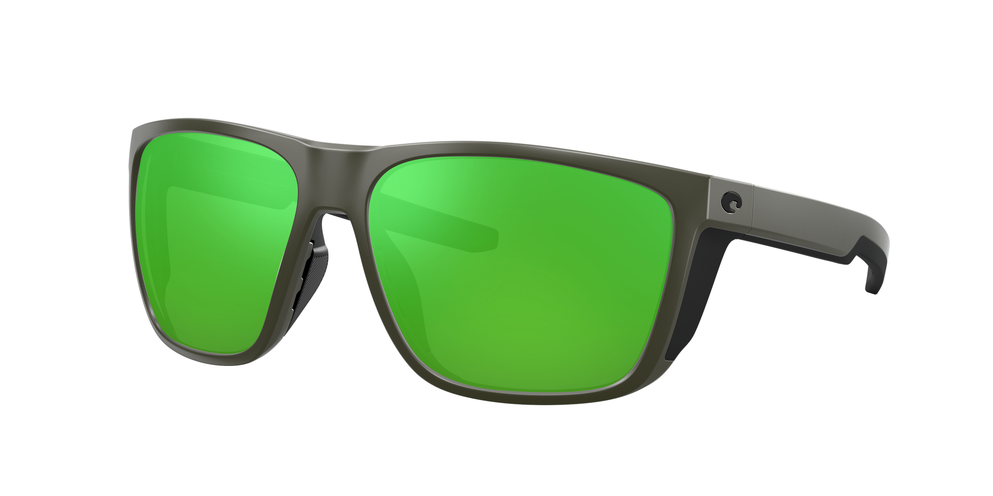 MATTE OLIVE, Green Mirrored-Polarized, Costa