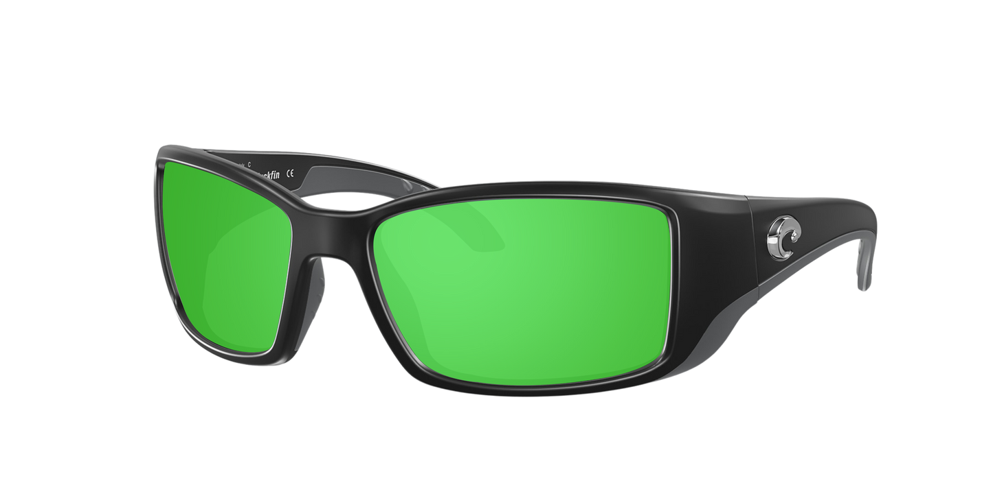 Matte Black, Green Mirrored-Polarized, Costa