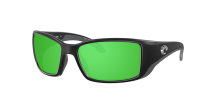 Matte Black, Green Mirrored-Polarized, Costa