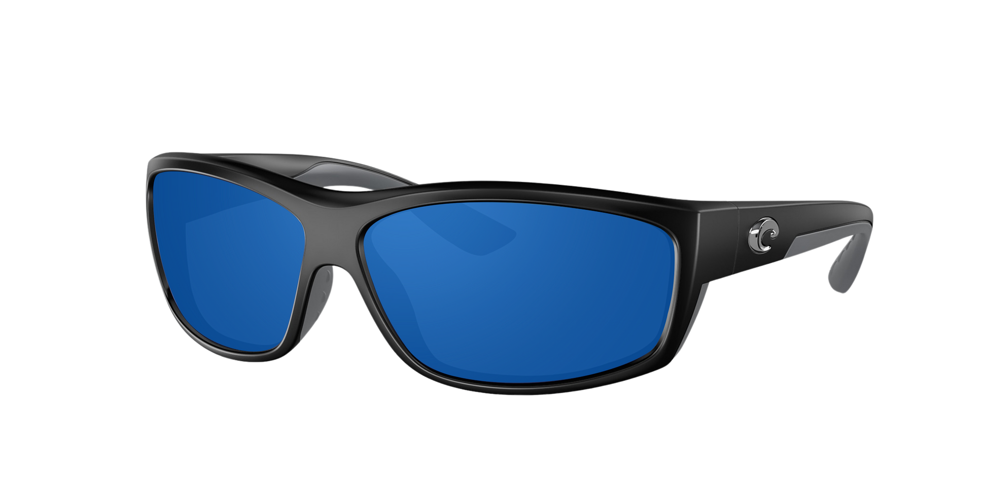 Matte Black, Blue Mirrored-Polarized, Costa