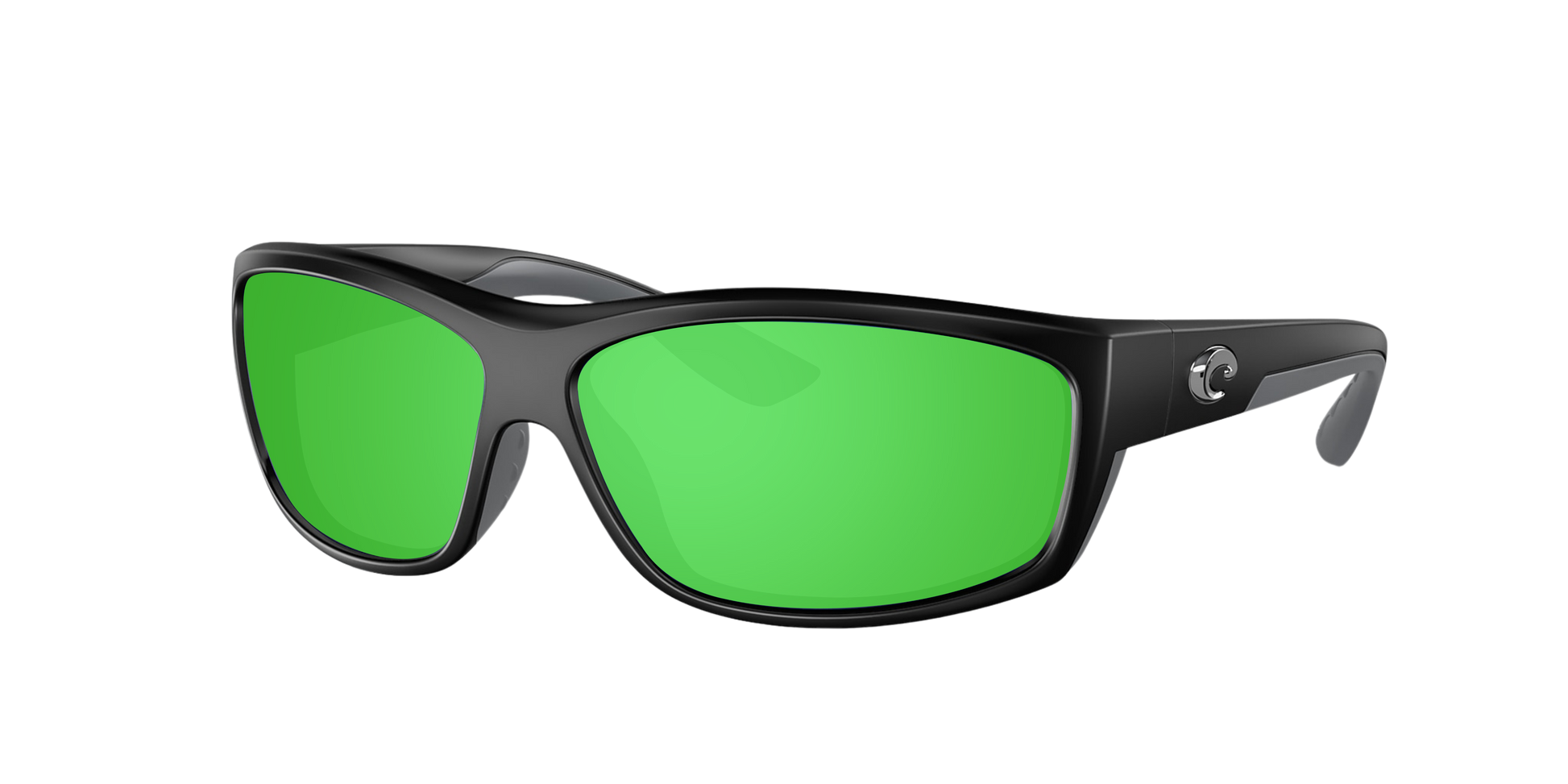 Matte Black, Green Mirrored-Polarized, Costa