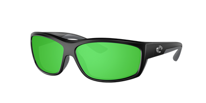 Matte Black, Green Mirrored-Polarized, Costa