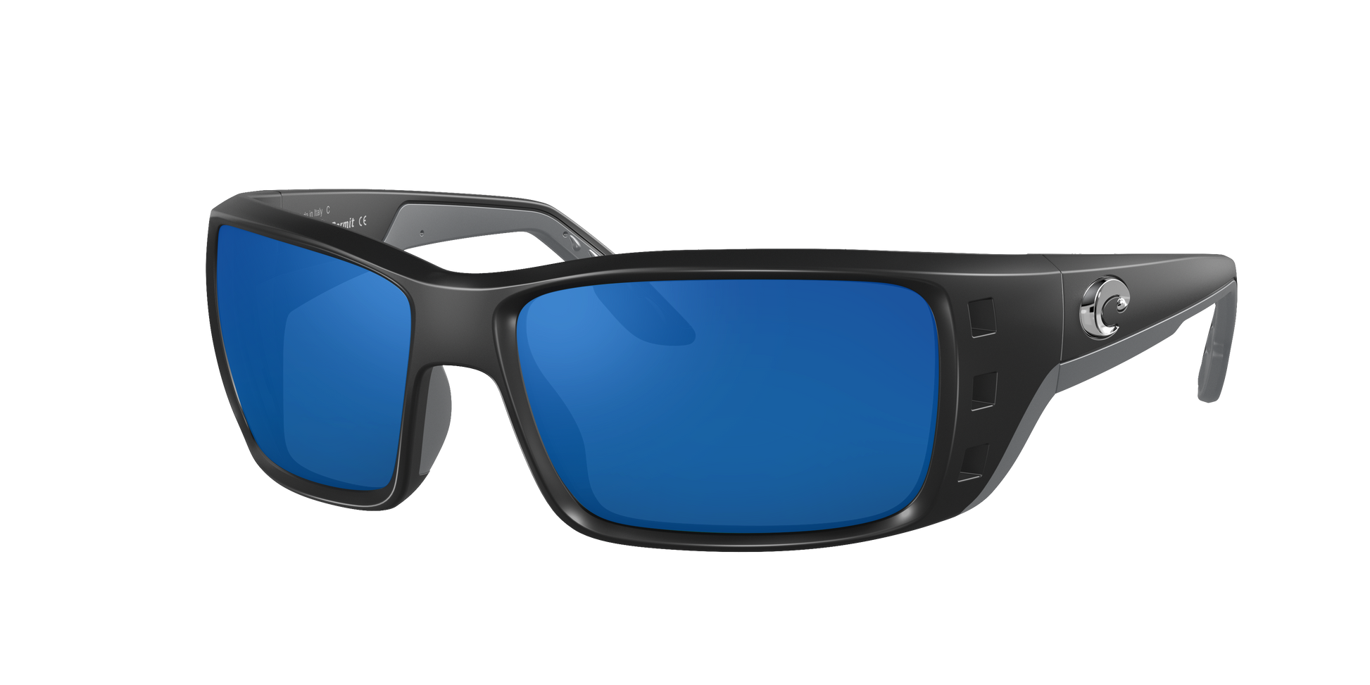 Matte Black, Blue Mirrored-Polarized, Costa
