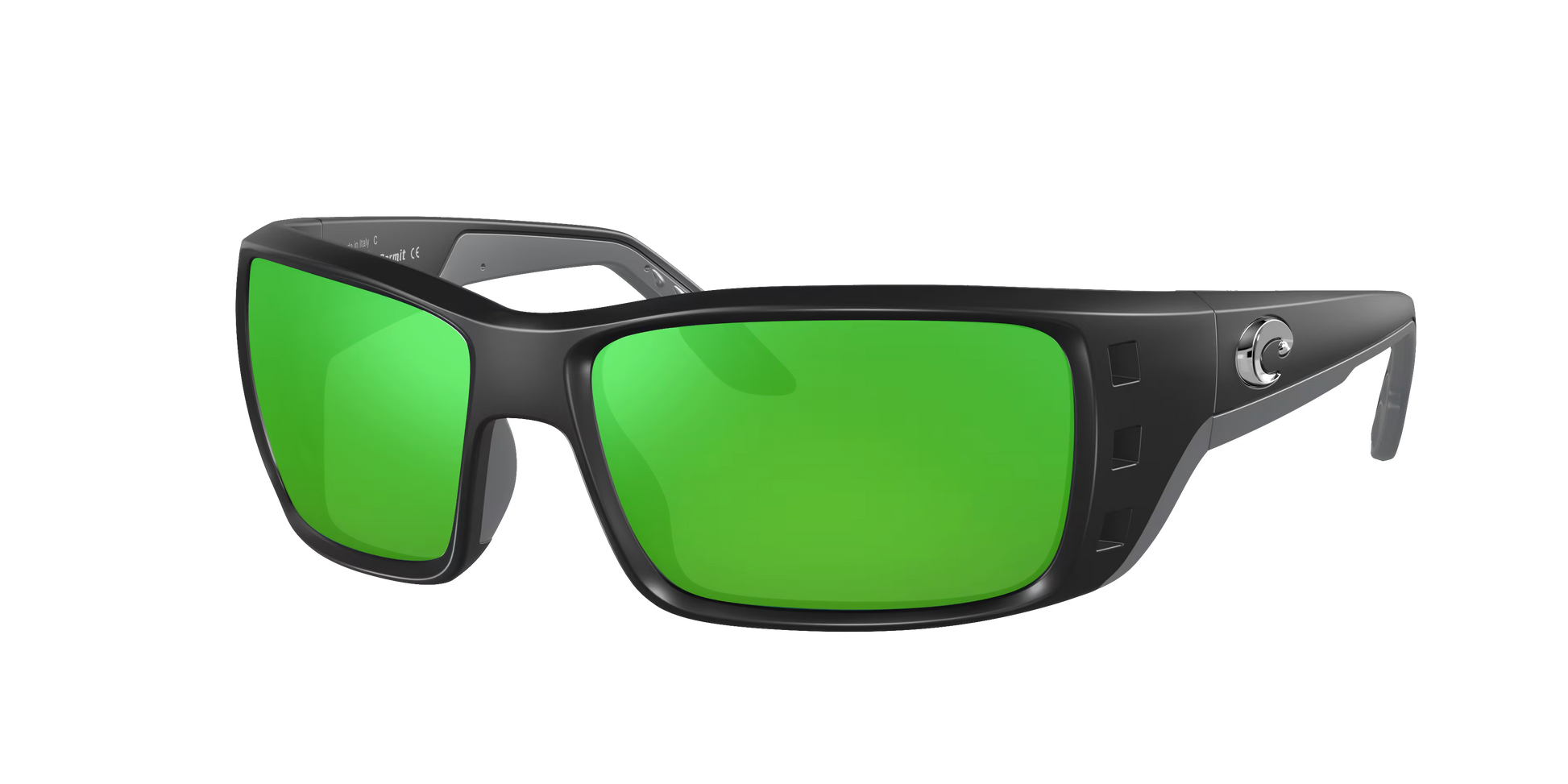 Matte Black, Green Mirrored-Polarized, Costa