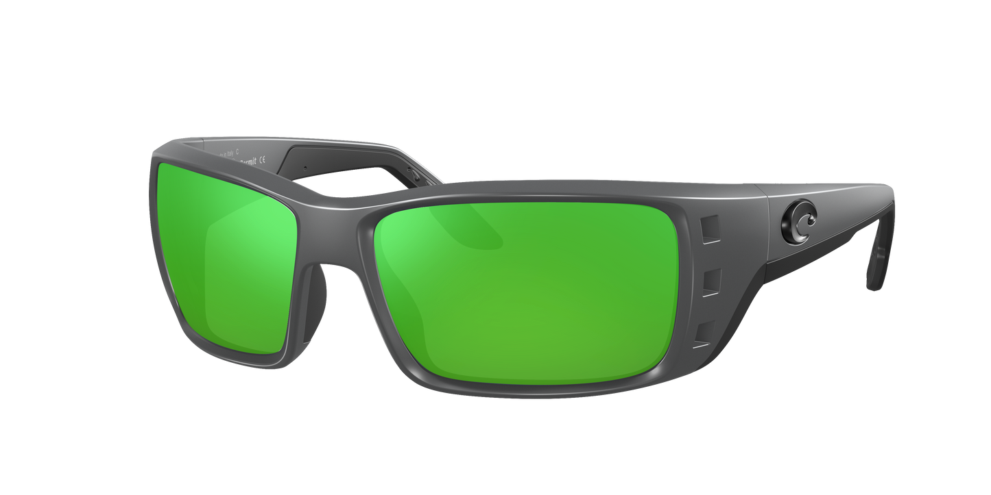 MATTE GRAY, Green Mirrored-Polarized, Costa