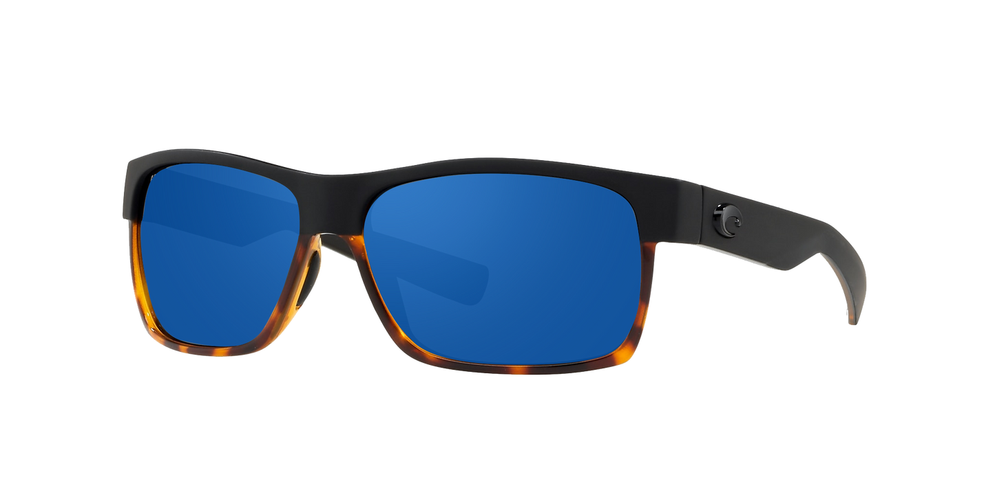 Black/shiny tortoise, Blue Mirrored-Polarized, Costa