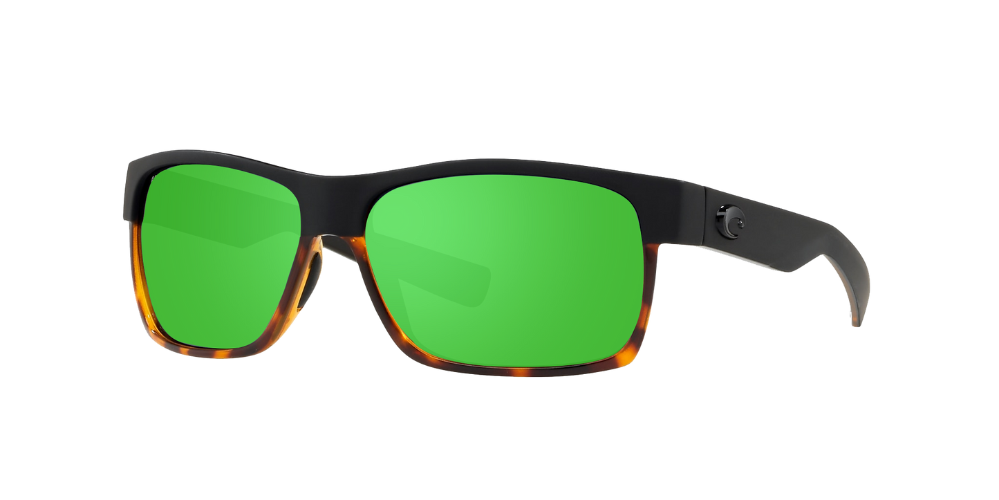 Black/shiny tortoise, Green Mirrored-Polarized, Costa