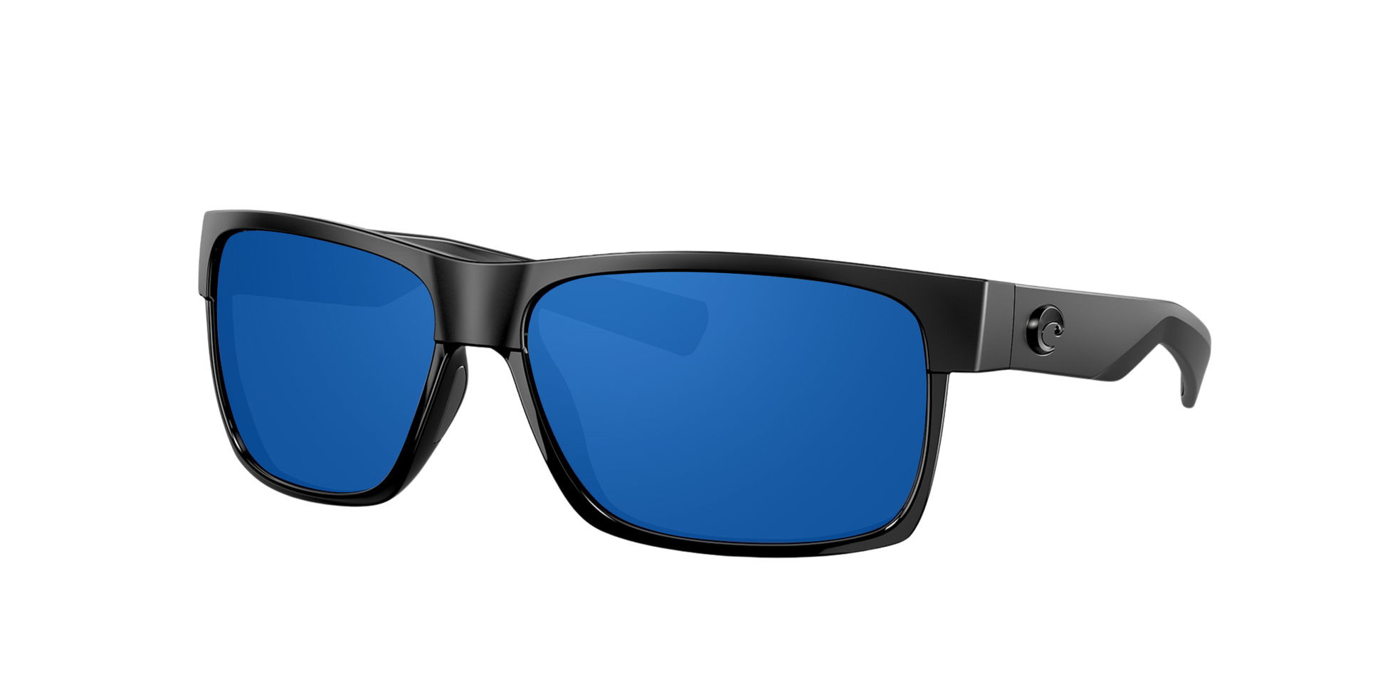 Shiny Black, Blue Mirrored-Polarized, Costa