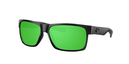 Shiny Black, Green Mirrored-Polarized, Costa