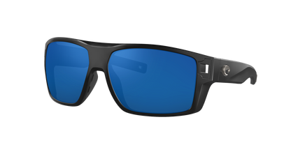 Matte Black, Blue Mirrored-Polarized, Costa