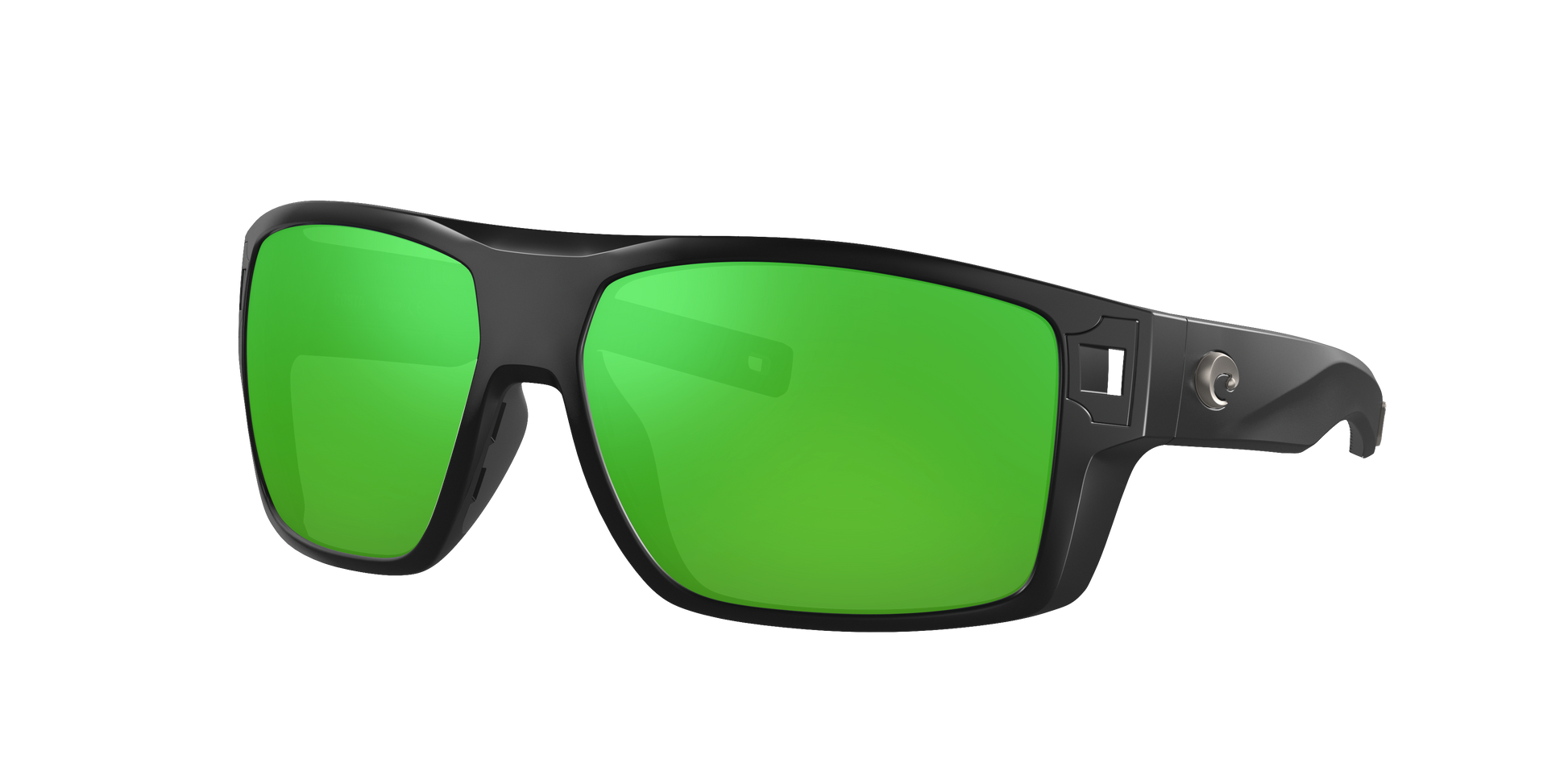Matte Black, Green Mirrored-Polarized, Costa