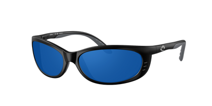 Matte Black, Blue Mirrored-Polarized, Costa