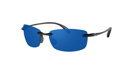 Shiny Black, Blue Mirrored-Polarized, Costa