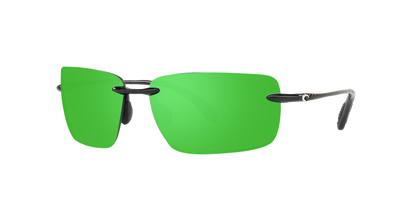 Shiny Black, Green Mirrored-Polarized, Costa
