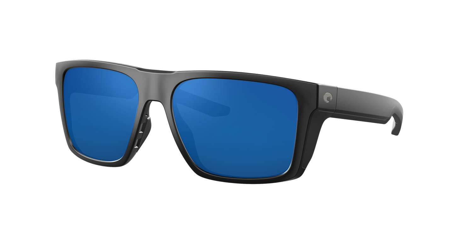 Matte Black, Blue Mirrored-Polarized, Costa