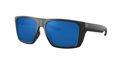 Matte Black, Blue Mirrored-Polarized, Costa