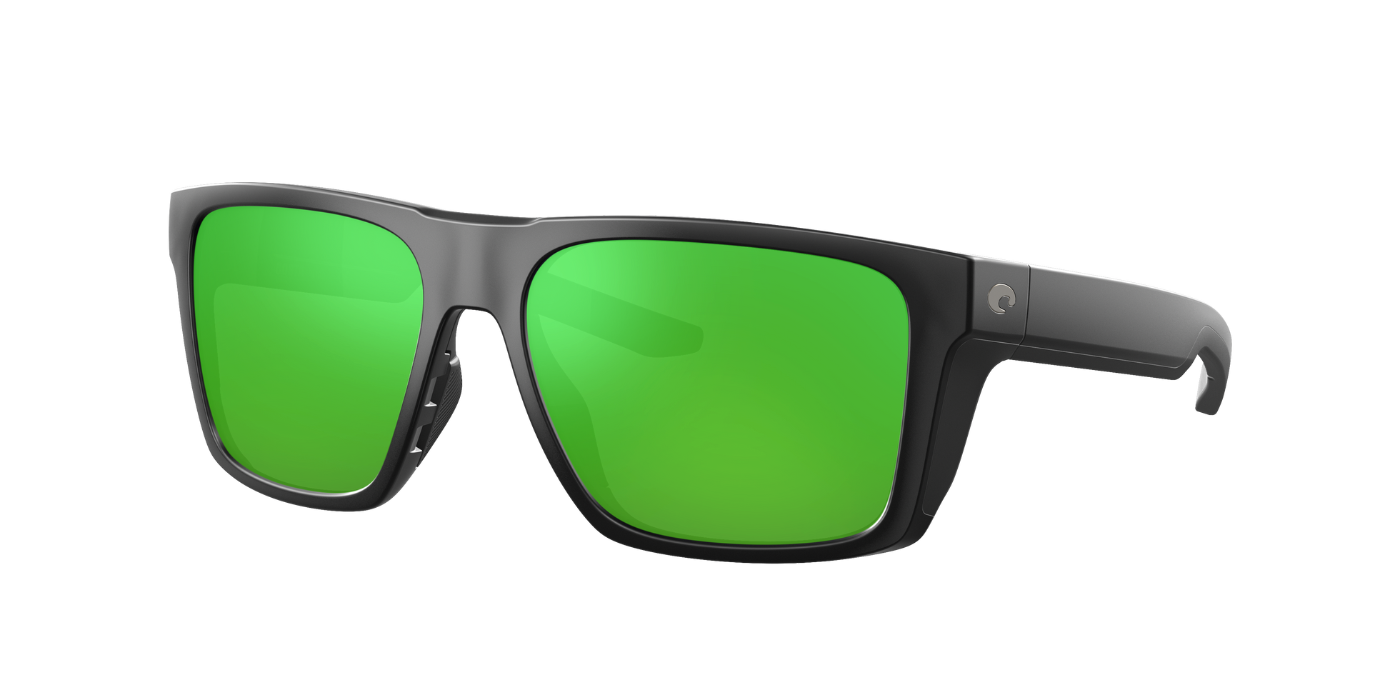 Matte Black, Green Mirrored-Polarized, Costa