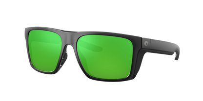 Matte Black, Green Mirrored-Polarized, Costa
