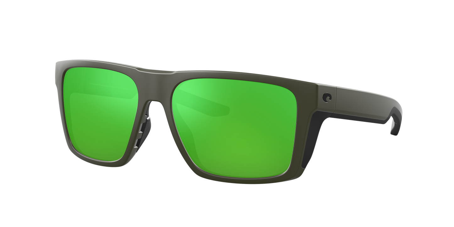 MATTE OLIVE, Green Mirrored-Polarized, Costa