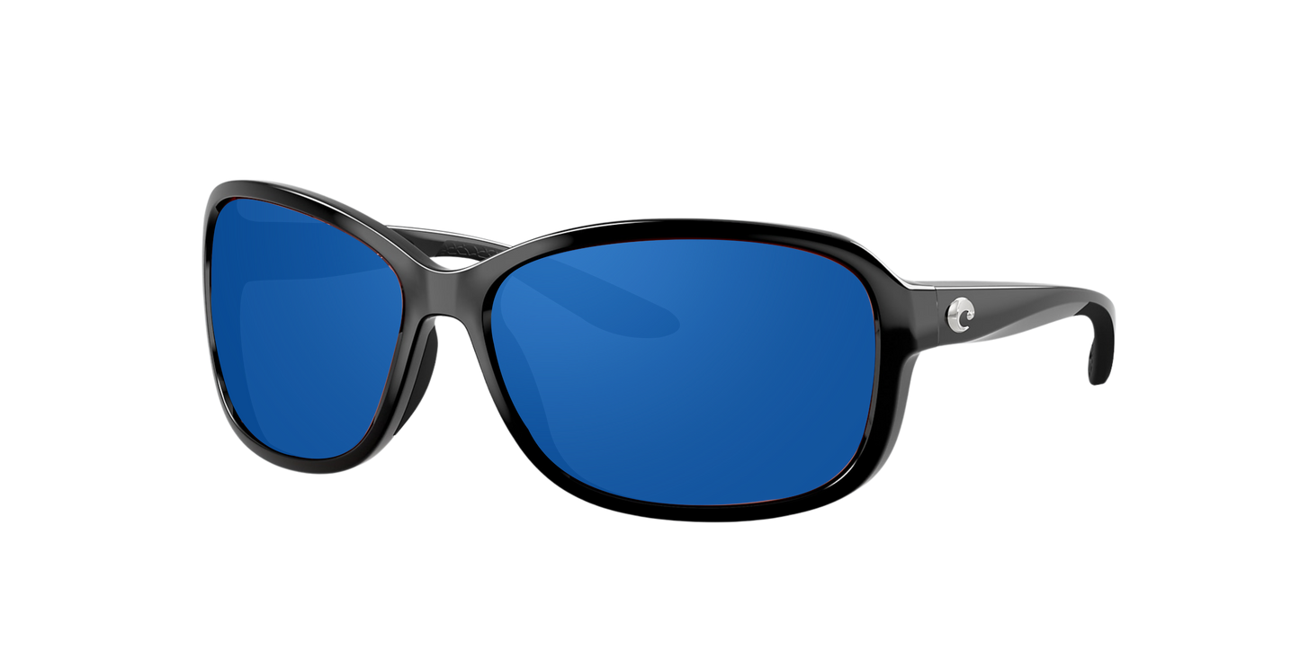 Black, Blue Mirrored-Polarized, Costa