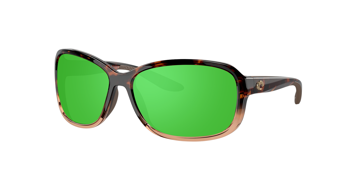 SHINY TORTOISE FADE, Green Mirrored-Polarized, Costa