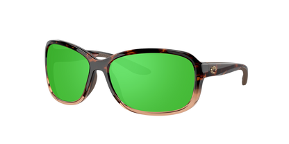 SHINY TORTOISE FADE, Green Mirrored-Polarized, Costa