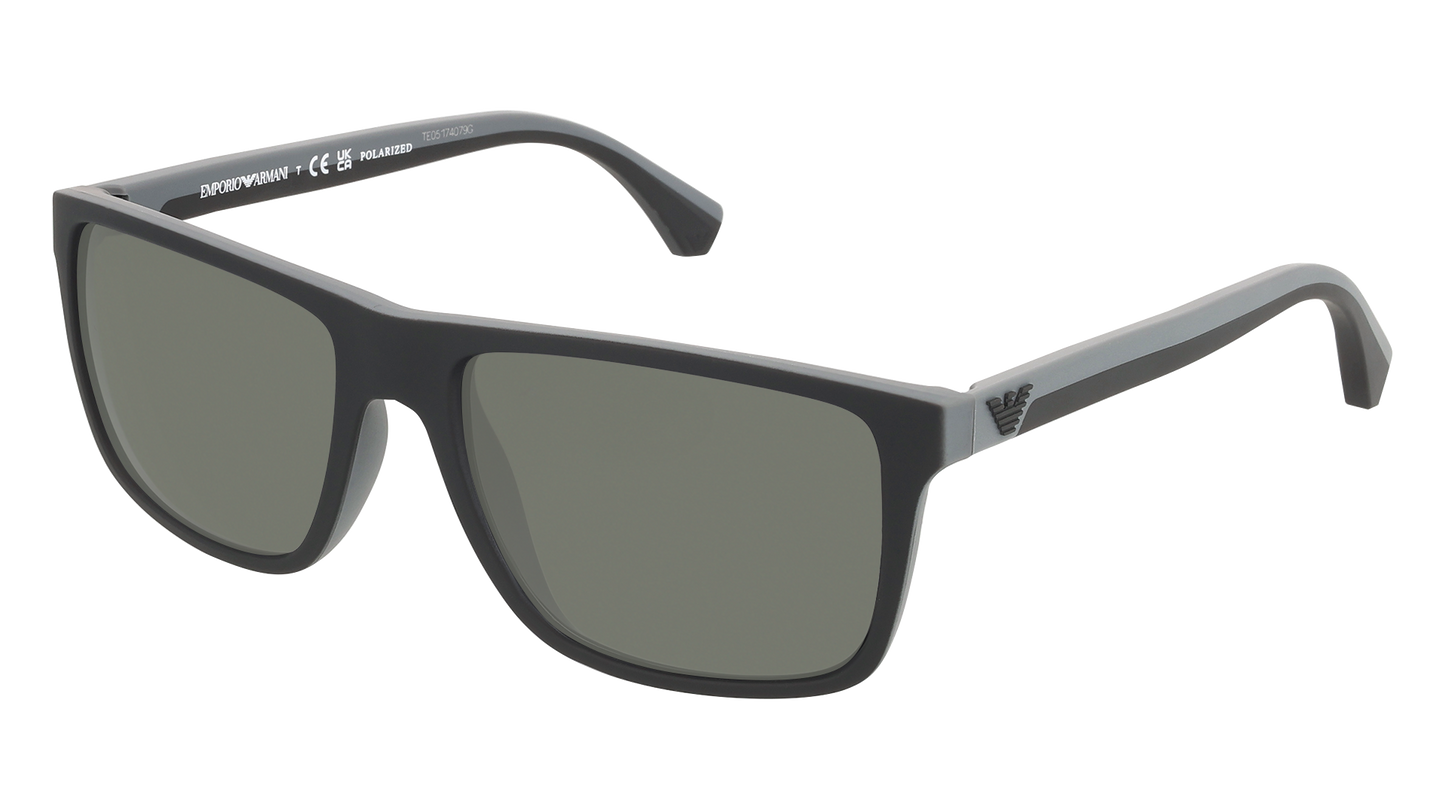 Rubber Black & Grey, Green-Polarized