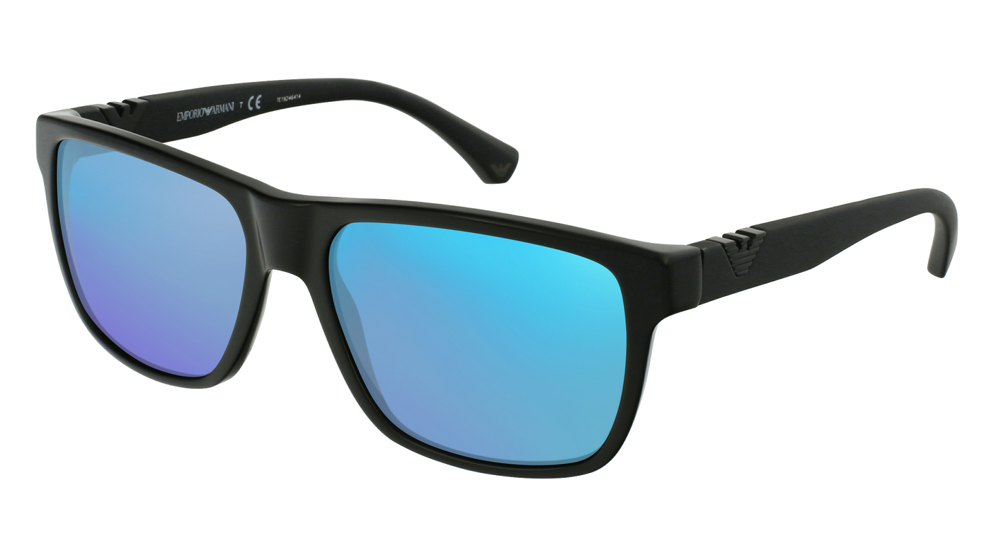 Shiny Black, Blue-Mirrored