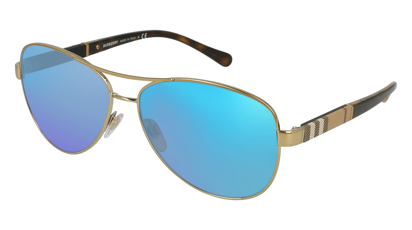 Light Gold, Blue-Mirrored